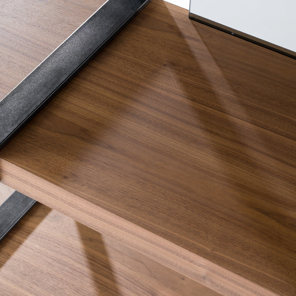 Brewer Modern Walnut & Black Bookshelf