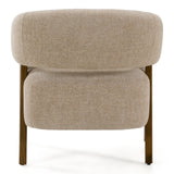 Brock Mid-Century Modern Beige Fabric + Ash Accent Chair