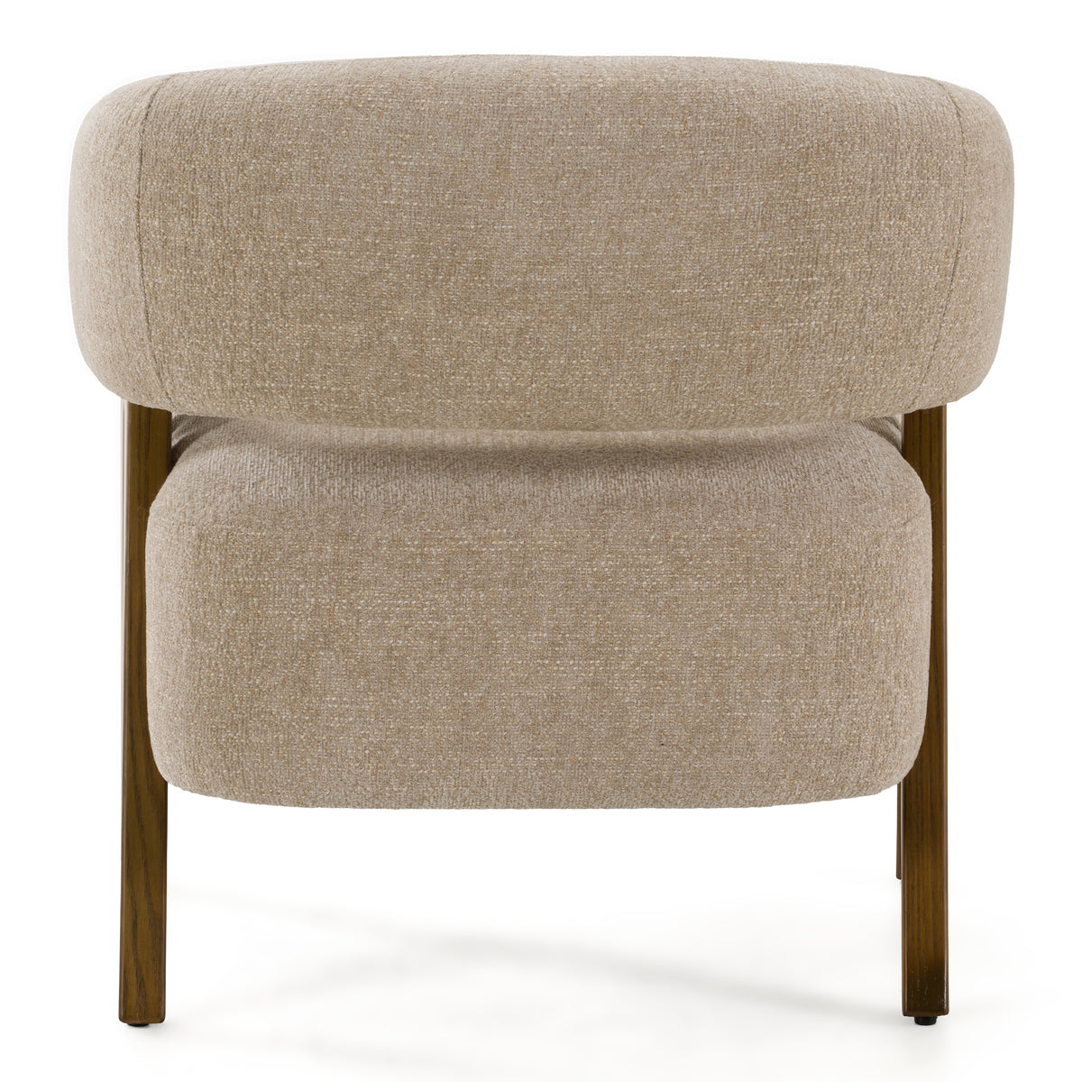 Brock Mid-Century Modern Beige Fabric + Ash Accent Chair