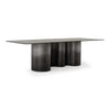 Brompton Modern Grey Glass + Gun Metal Grey Dining Table
