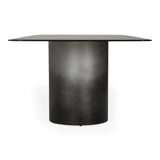 Brompton Modern Grey Glass + Gun Metal Grey Dining Table