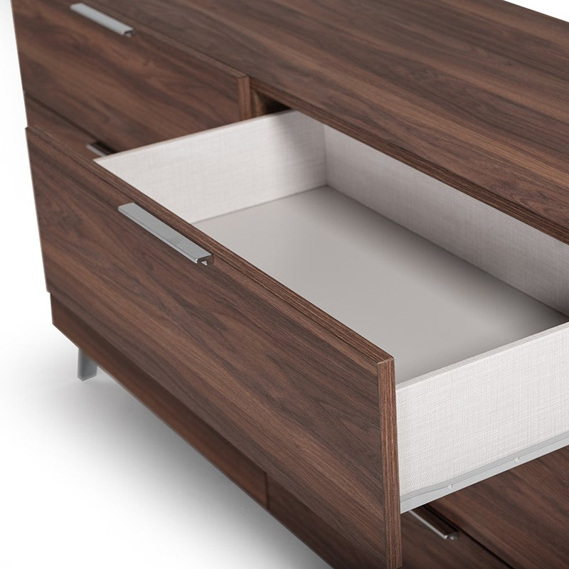 Lamont + Brooklyn Modern Beige Fabric + Walnut 4-Piece Bedroom Set