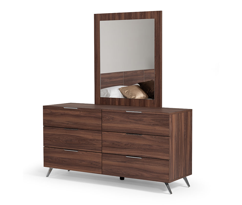 Mielcasa | Walnut Nova Domus Brooklyn Italian Modern Walnut Mirror | SKU VGACBROOKLYN-MIR | MPN: 76001 | Free Delivery & Free Return