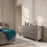 Bronx Italian Modern Faux Concrete & Grey Dresser