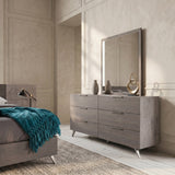Bronx Italian Modern Faux Concrete & Grey Bedroom Set