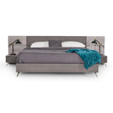 Bronx Italian Modern Faux Concrete & Grey Bed