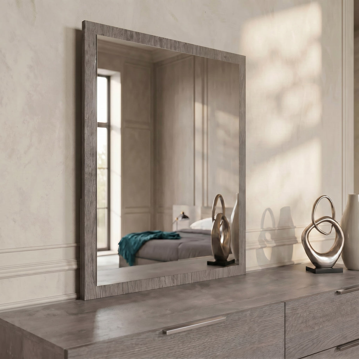 Bronx Italian Modern Faux Concrete & Grey Bedroom Set