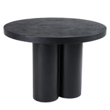 Bruni Modern Black Concrete Round Dining Table