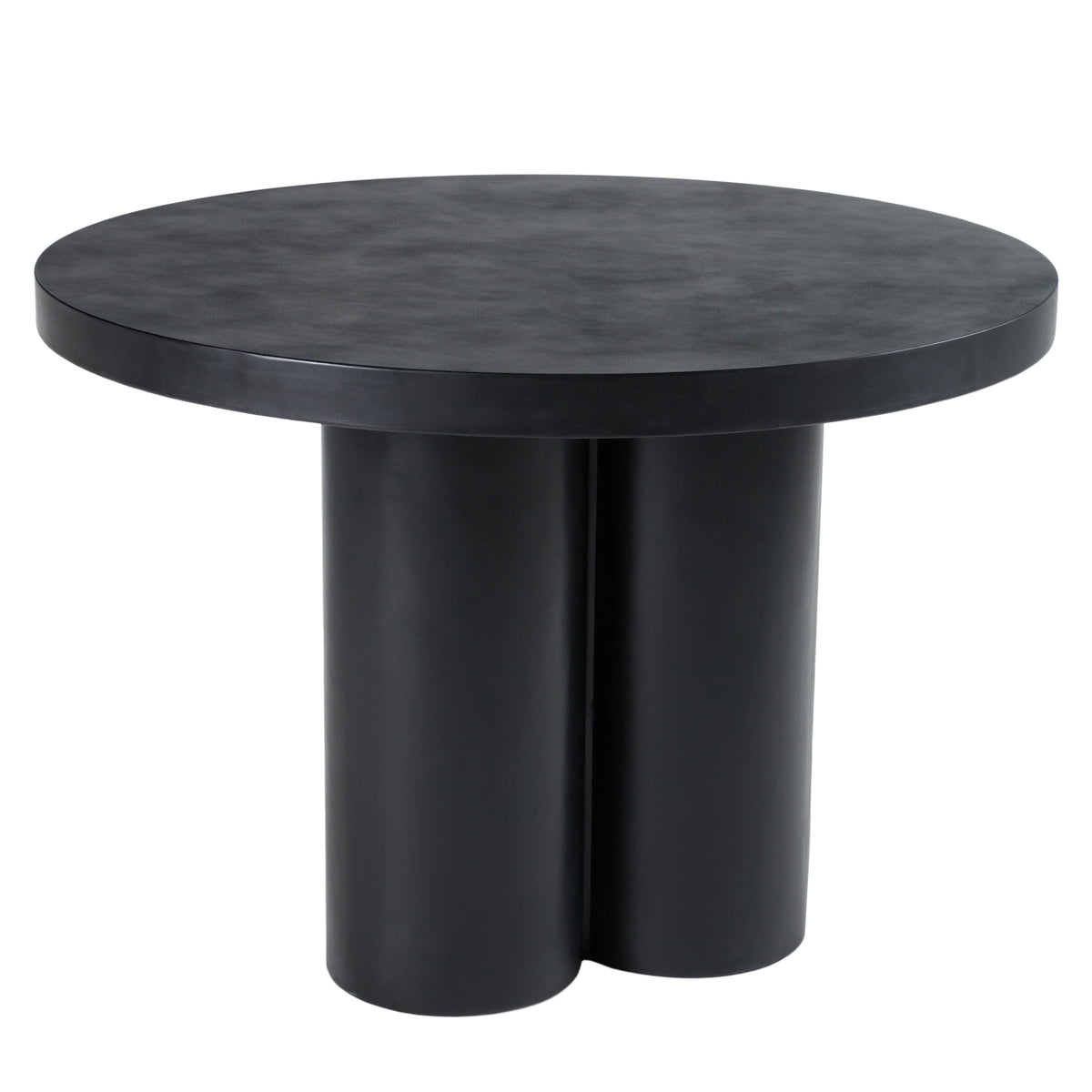 Bruni Modern Black Concrete Round Dining Table