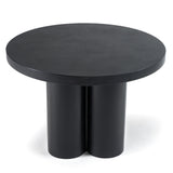 Bruni Modern Black Concrete Round Dining Table