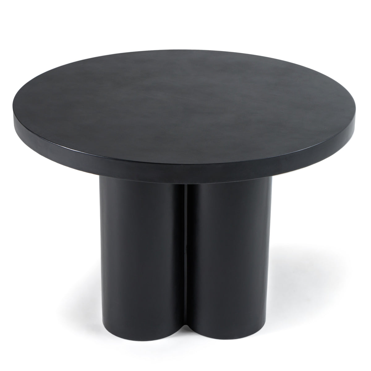 Bruni Modern Black Concrete Round Dining Table