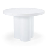 Bruni Modern White Concrete Round Dining Table