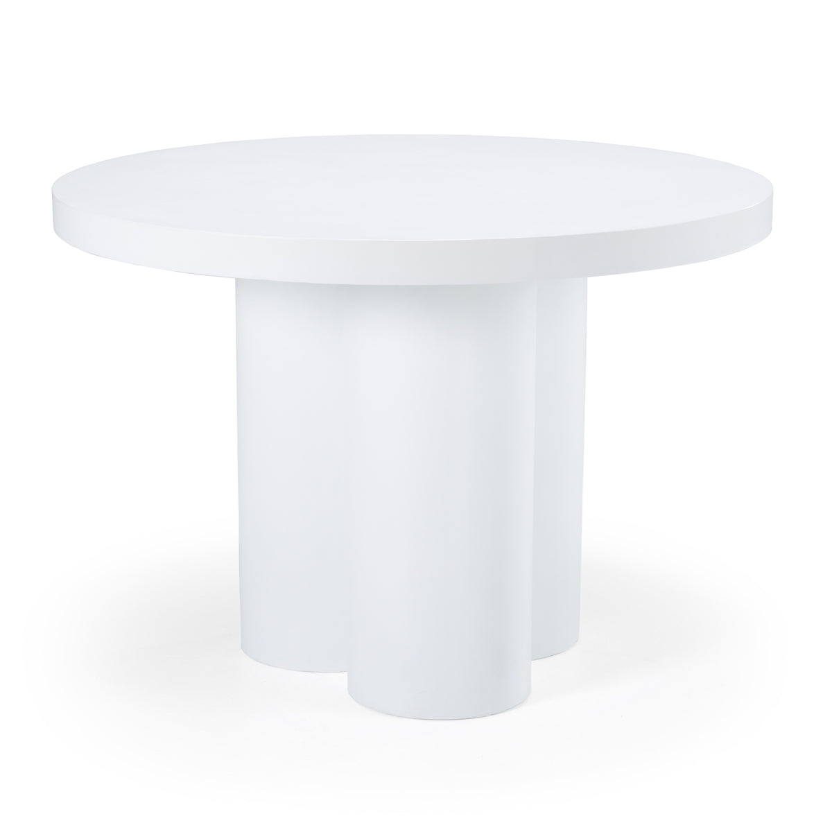 Bruni Modern White Concrete Round Dining Table