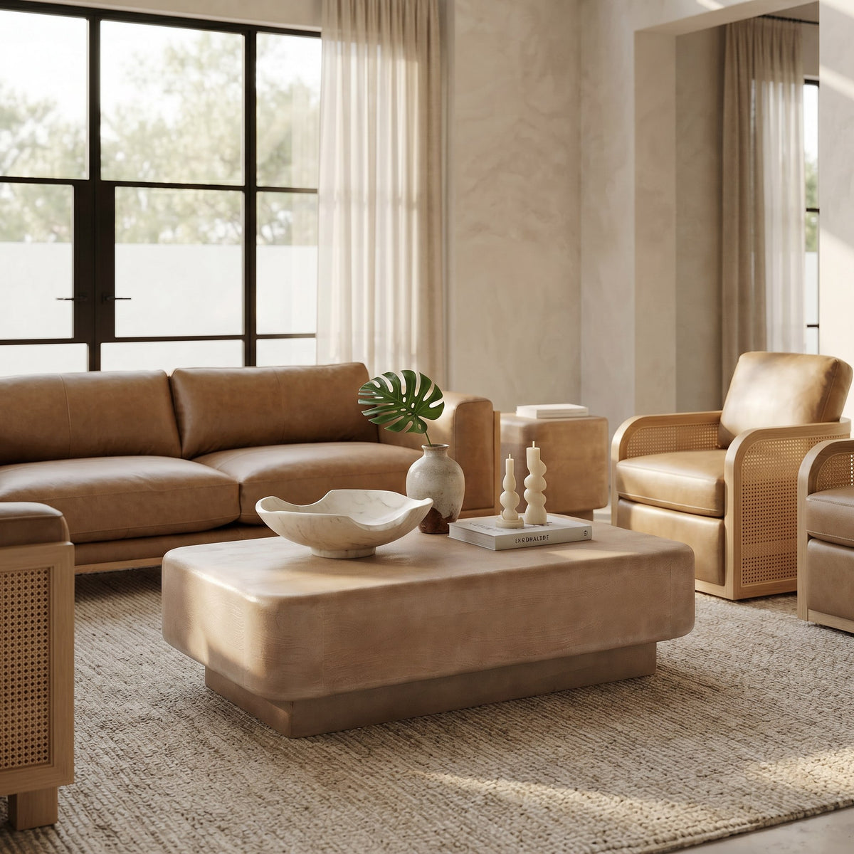 Bruno Modern Mango Wood Rectangular Coffee Table