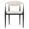 Buchtel Mid-Century Modern Light Grey + Gold Arm + Black Dining Chair