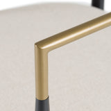 Buchtel Mid-Century Modern Light Grey + Gold Arm + Black Dining Chair