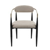 Buchtel Mid-Century Modern Beige + Gold Arm + Black Dining Chair