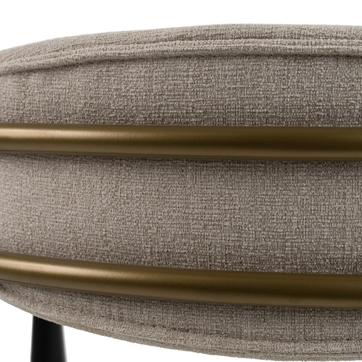 Buchtel Mid-Century Modern Beige + Gold Arm + Black Dining Chair