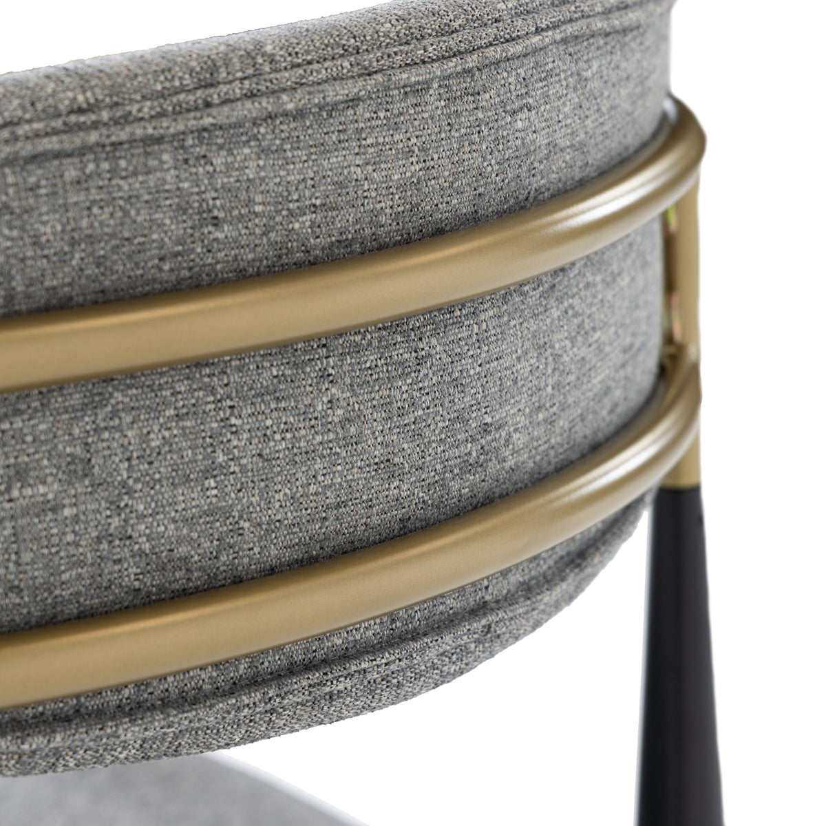 Buchtel Mid-Century Modern Medium Grey + Gold Arm + Black Counter Chair