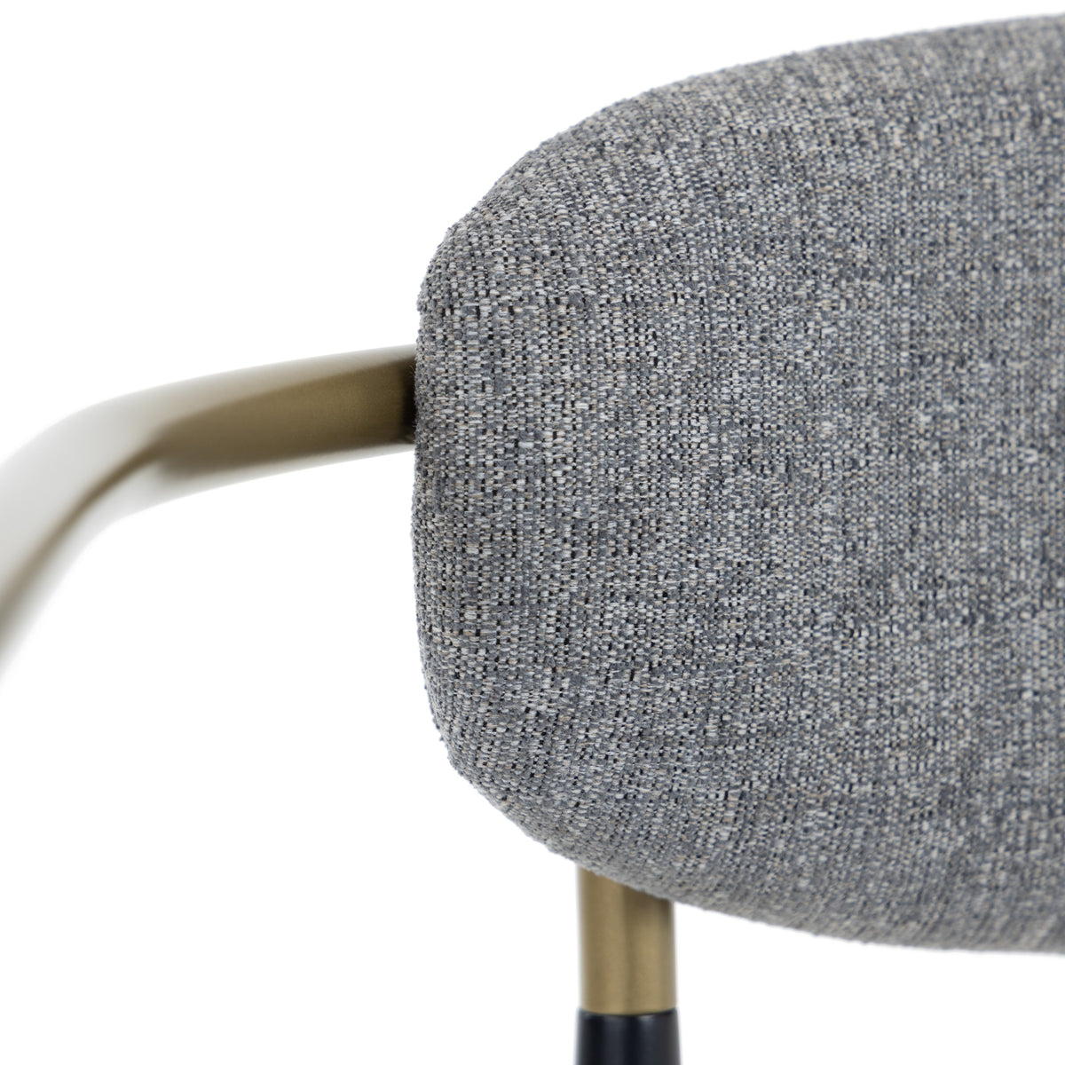 Buchtel Mid-Century Modern Medium Grey + Gold Arm + Black Counter Chair