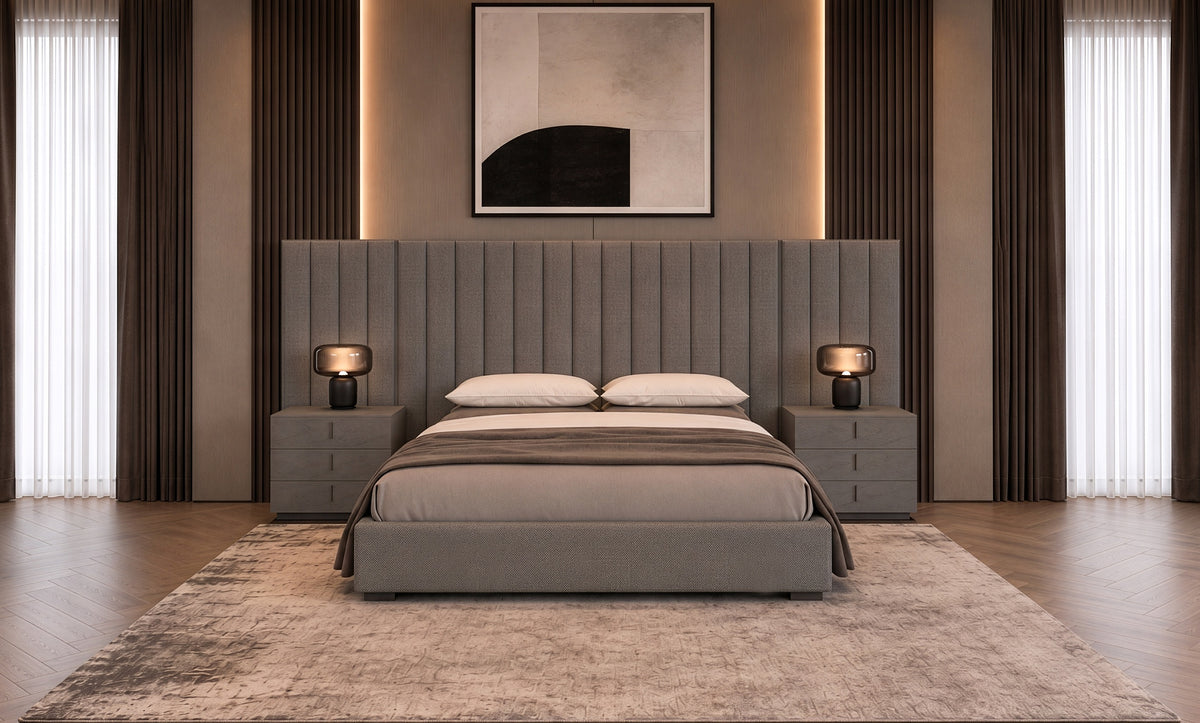 Buckley Grey & Black Stainless Steel Bedroom Set