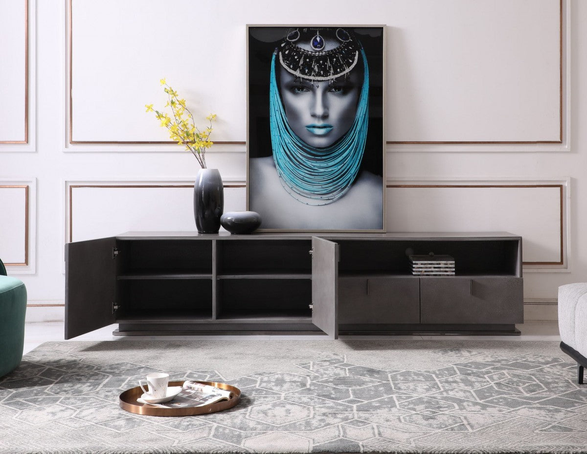 Buckley Modern Grey Crackle TV Stand