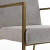 Burnham Modern Light Grey & Brass Arm Dining Chair