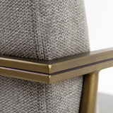 Burnham Modern Light Grey & Brass Arm Dining Chair