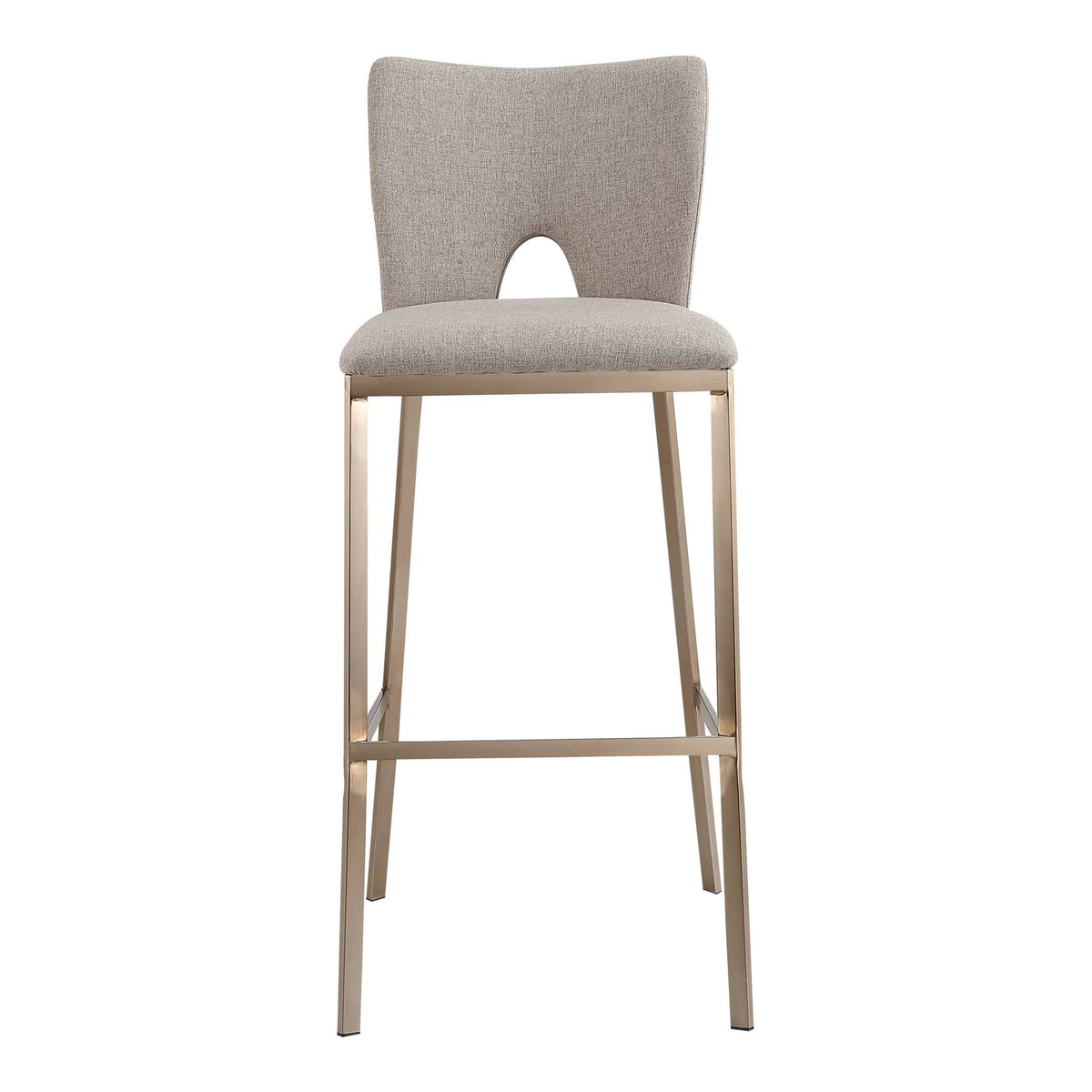 Burton Glam Greige Fabric + Brass Bar Stool (Set of 2)