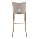 Burton Glam Greige Fabric + Brass Bar Stool (Set of 2)