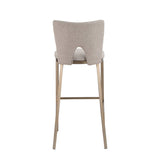 Burton Glam Greige Fabric + Brass Bar Stool (Set of 2)