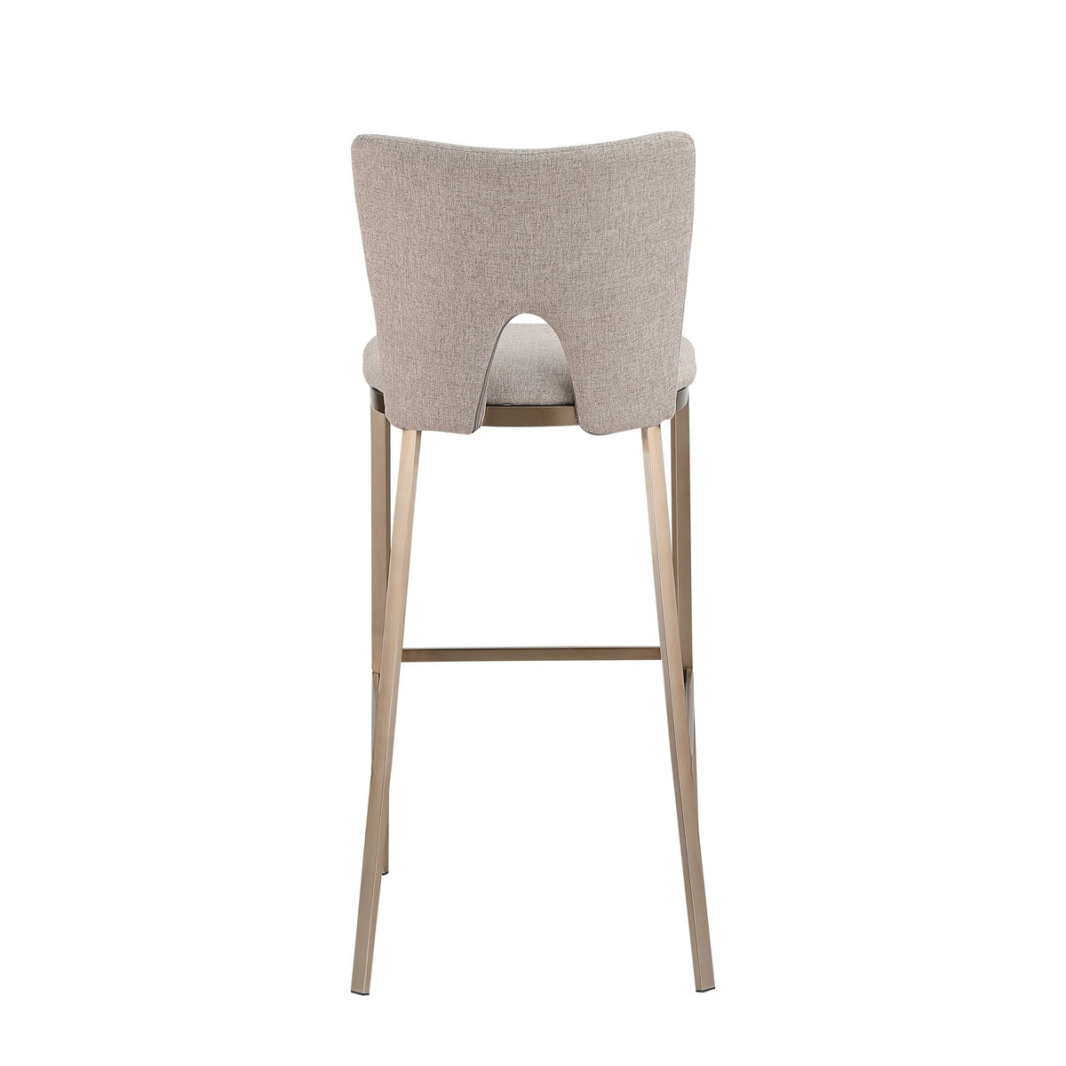 Burton Glam Greige Fabric + Brass Bar Stool (Set of 2)