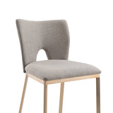 Burton Glam Greige Fabric + Brass Bar Stool (Set of 2)