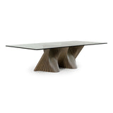 Byer Modern Glass + Grey Ash Dining Table