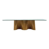 Byer Modern Glass + Walnut Dining Table