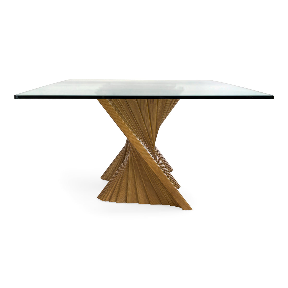 Byer Modern Glass + Walnut Dining Table