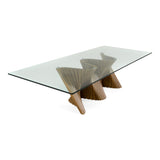Byer Modern Glass + Walnut Dining Table