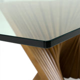 Byer Modern Glass + Walnut Dining Table