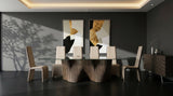 Byer Modern Glass + Grey Ash Dining Table