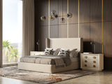 Byrne Modern Beige Fabric Bed