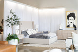 Byrne Modern Beige Fabric Bed
