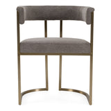 Byron Modern Grey Fabric + Antique Brass Dining Chair