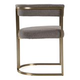 Byron Modern Grey Fabric + Antique Brass Dining Chair