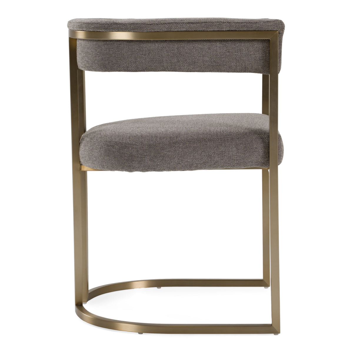 Byron Modern Grey Fabric + Antique Brass Dining Chair