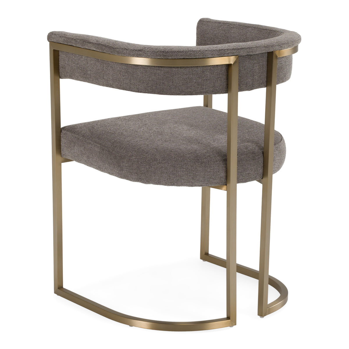 Byron Modern Grey Fabric + Antique Brass Dining Chair