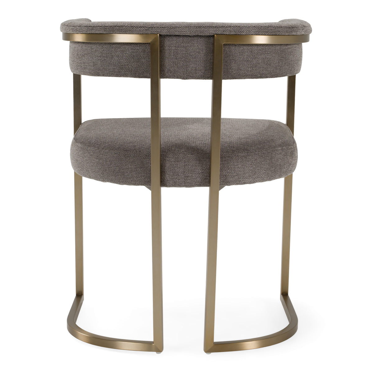 Byron Modern Grey Fabric + Antique Brass Dining Chair