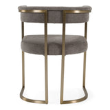 Byron Modern Grey Fabric + Antique Brass Dining Chair