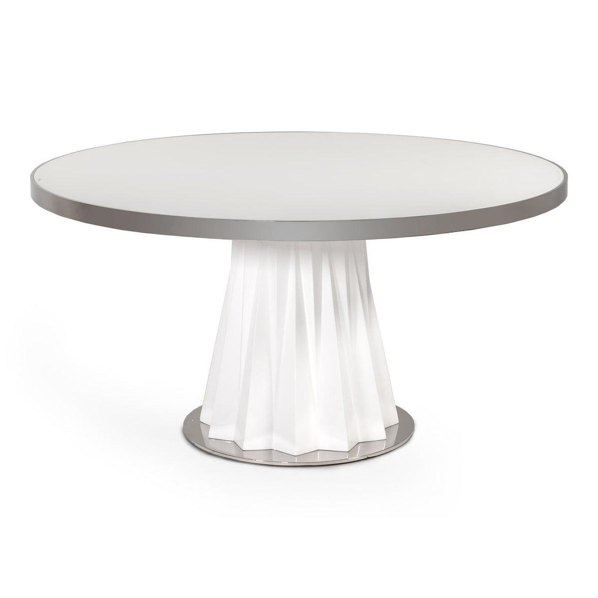 Cabaret Modern White Round Dining Table