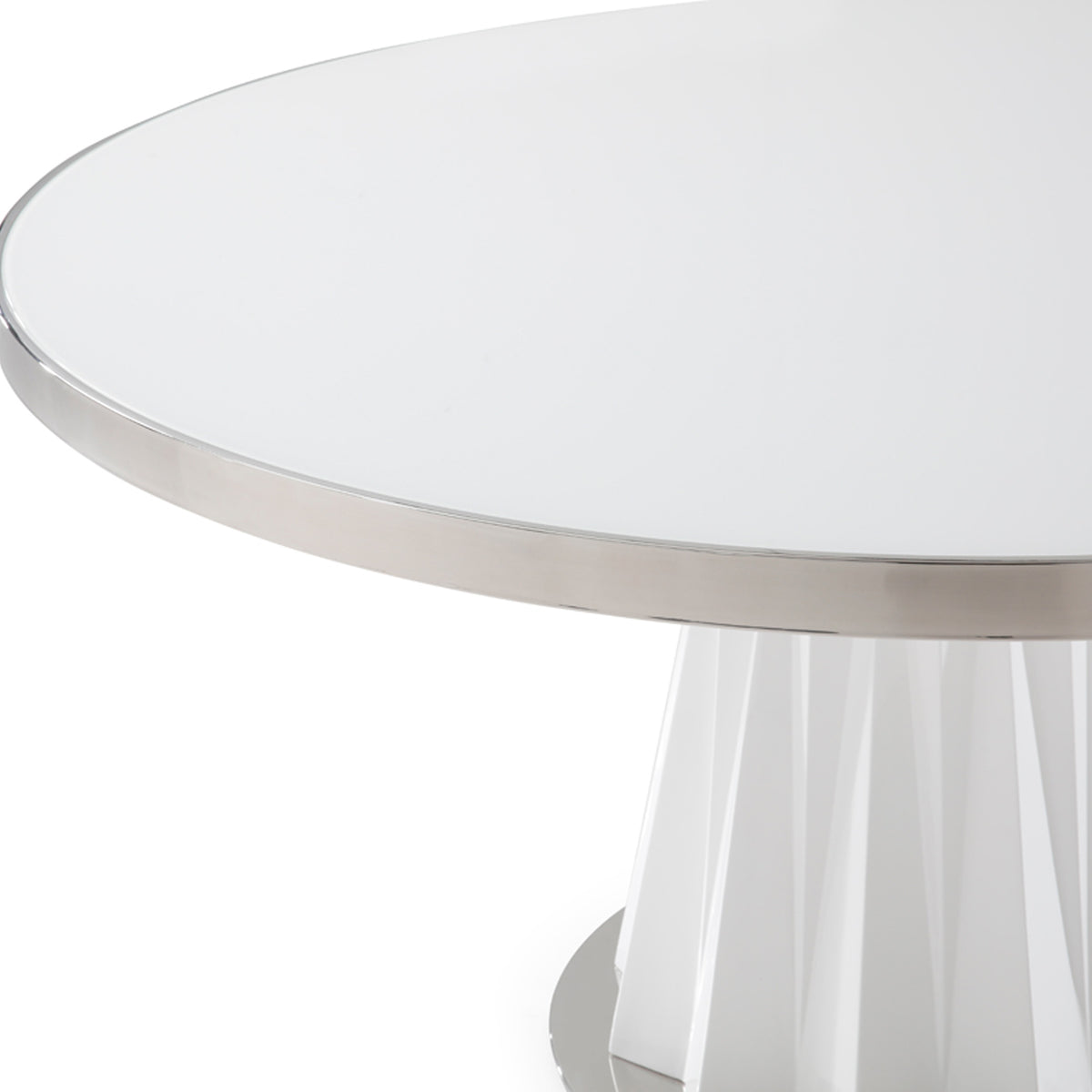 Cabaret Modern White Round Dining Table