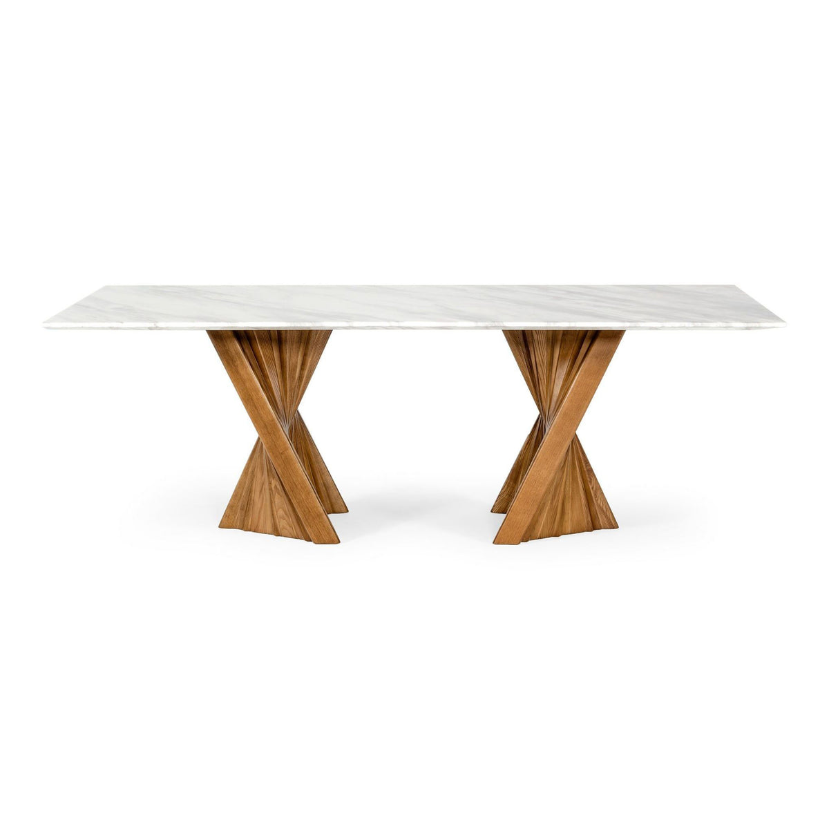 Cadence Modern Walnut & Marble Dining Table